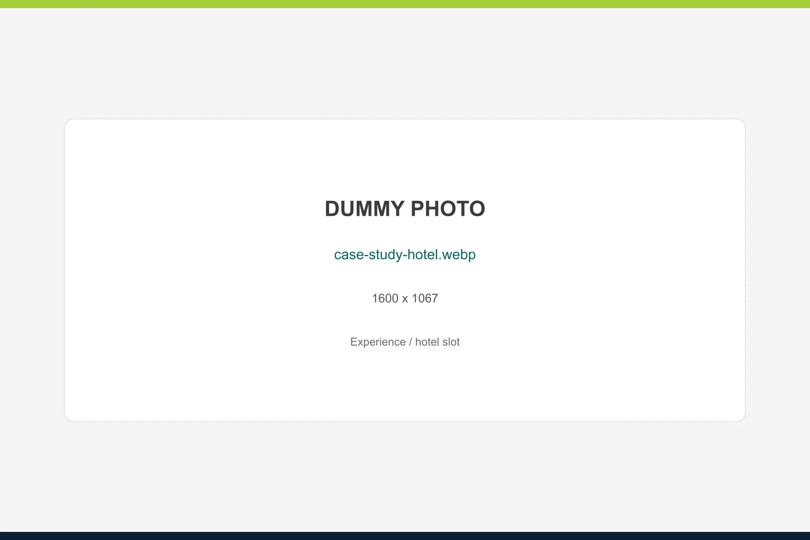 Placeholder for a client hotel photo